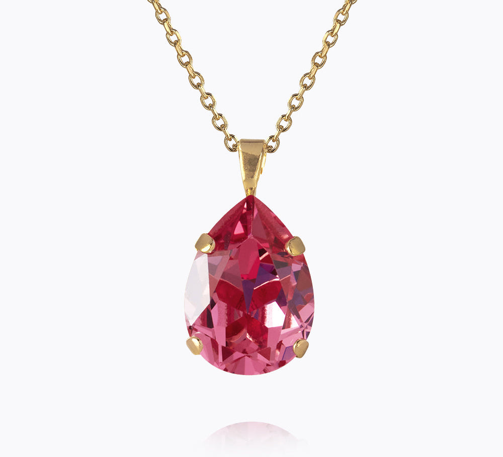 Caroline Svedbom - Mini Drop Necklace Mulberry Red Gold