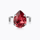 Caroline Svedbom - Mini Drop Ring Mulberry Red Rhodium