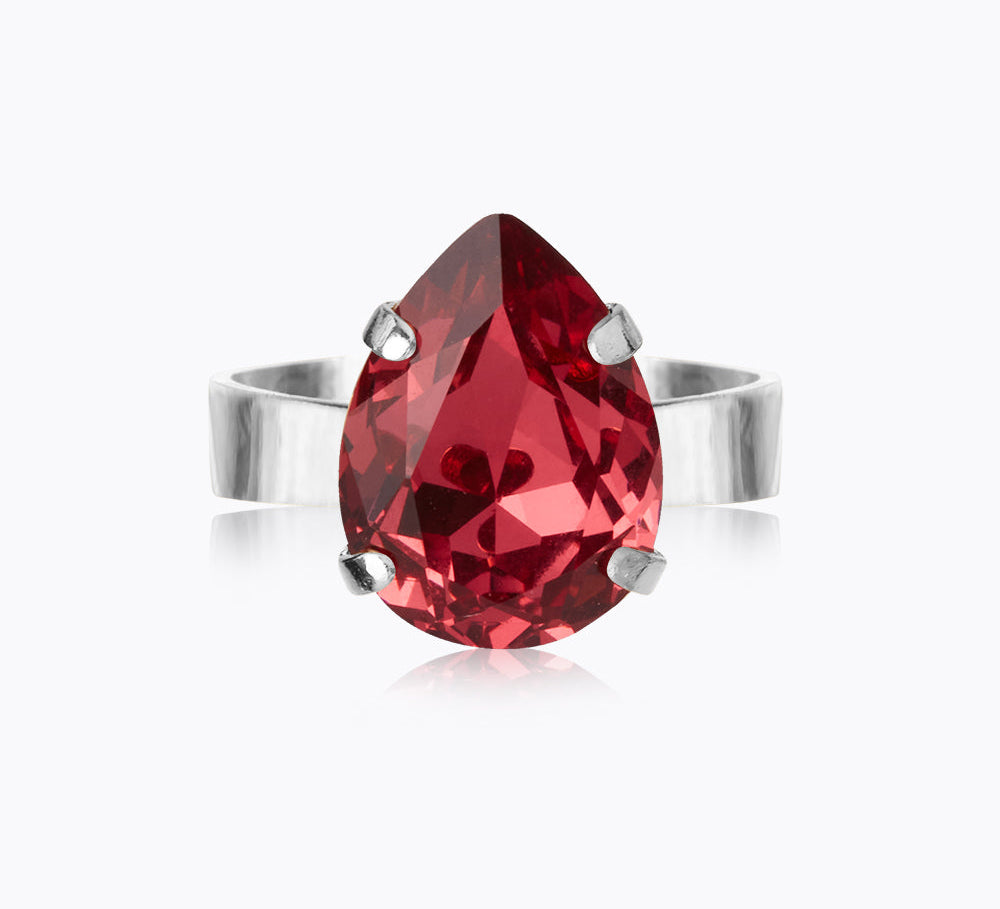 Caroline Svedbom - Mini Drop Ring Mulberry Red Rhodium