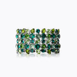 Caroline Svedbom - Multi Cuff Bracelet Green Combo Rhodium