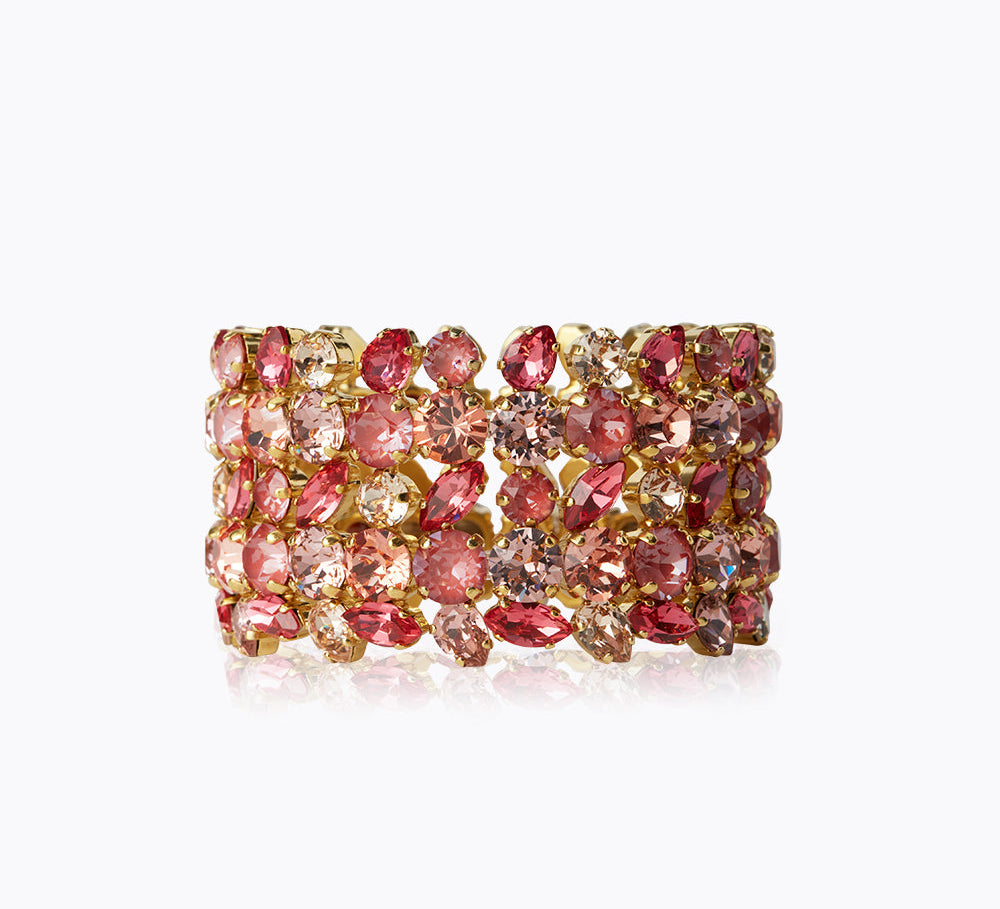 Caroline Svedbom - Multi Cuff Bracelet Mulberry Red Combo Gold