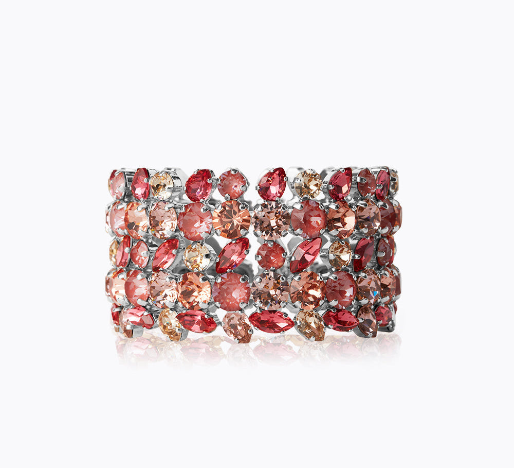 Caroline Svedbom - Multi Cuff Bracelet Mulberry Red Combo Rhodium