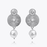 Caroline Svedbom - Odessa Pearl Earrings Pearl Crystal Combo Rhodium