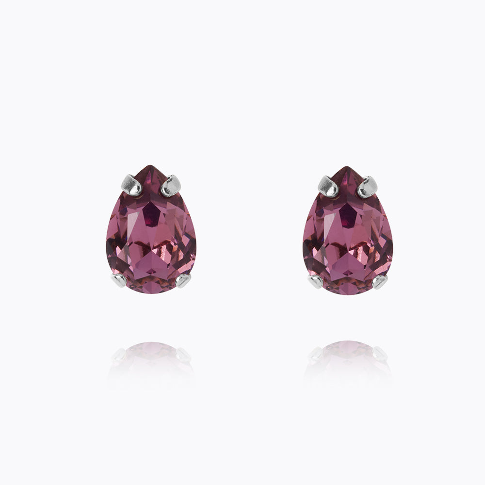 Caroline Svedbom - Petite Drop Stud Earrings Iris Rhodium