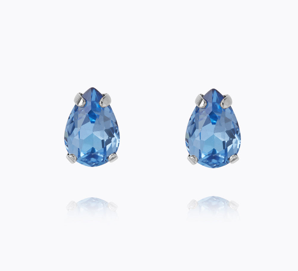 Caroline Svedbom - Petite Drop Stud Earrings Lapis Rhodium