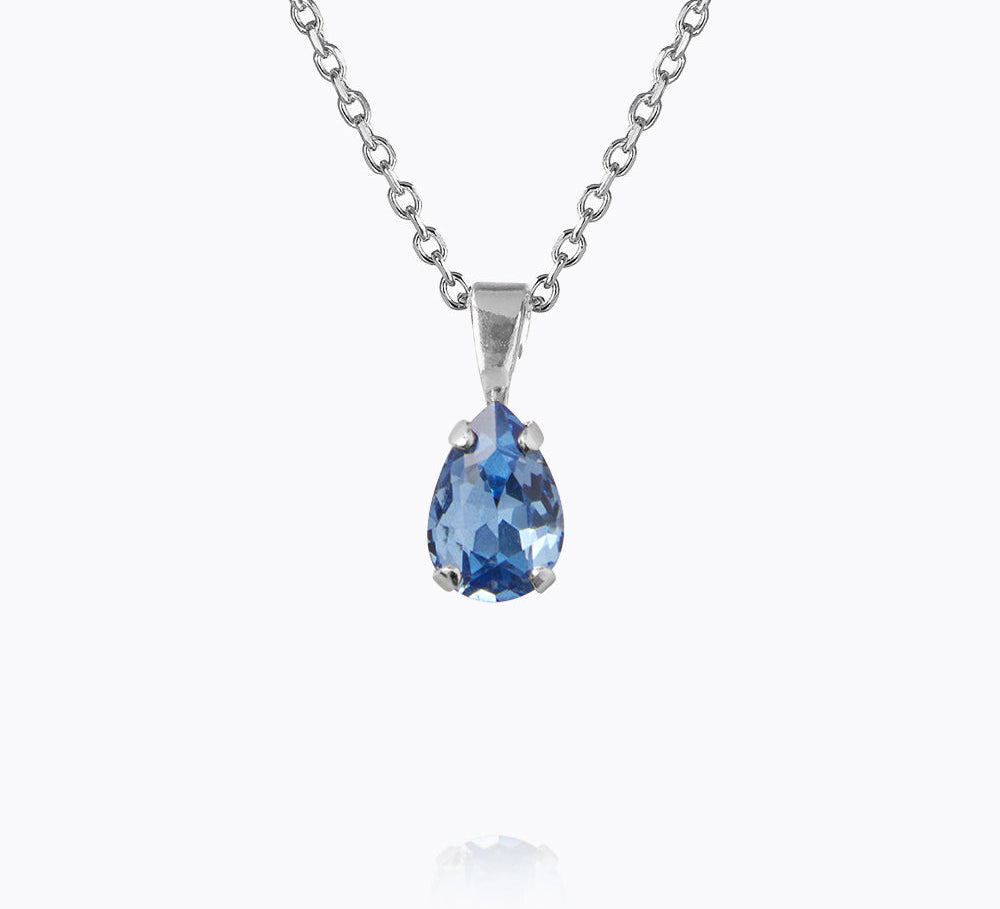 Caroline Svedbom - Petite Drop Necklace Lapis Rhodium