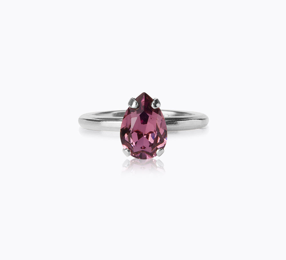 Caroline Svedbom - Petite Drop Ring Iris Rhodium
