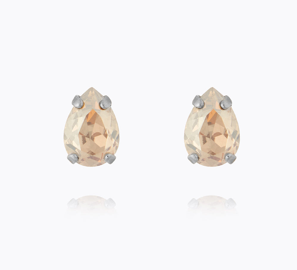 Caroline Svedbom - Petite Drop Stud Earrings Golden Shadow Rhodium