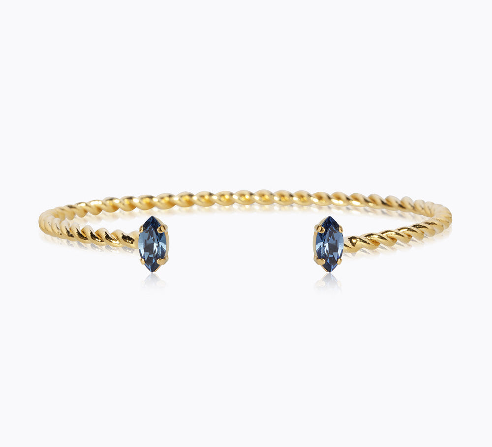 Caroline Svedbom - Petite Navette Bracelet Denim Blue Gold