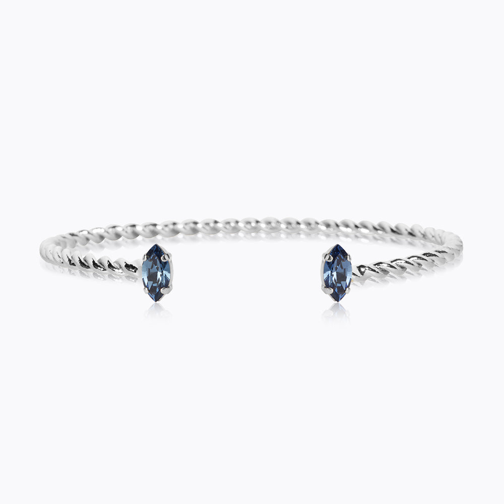Caroline Svedbom - Petite Navette Bracelet Denim Blue Rhodium