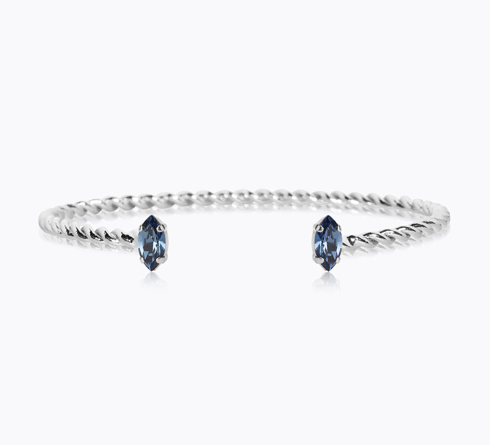 Caroline Svedbom - Petite Navette Bracelet Denim Blue Rhodium