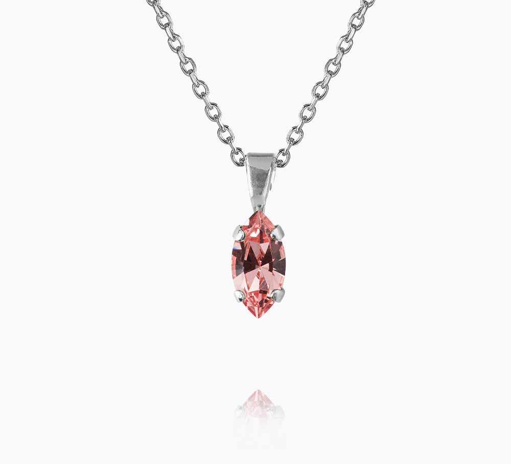 Petite Navette Necklace / Light Rose