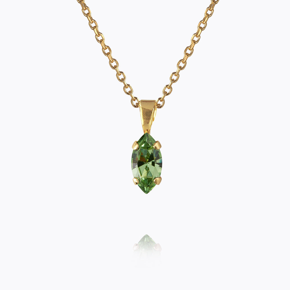 Caroline Svedbom - Petite Navette Necklace Peridot Gold