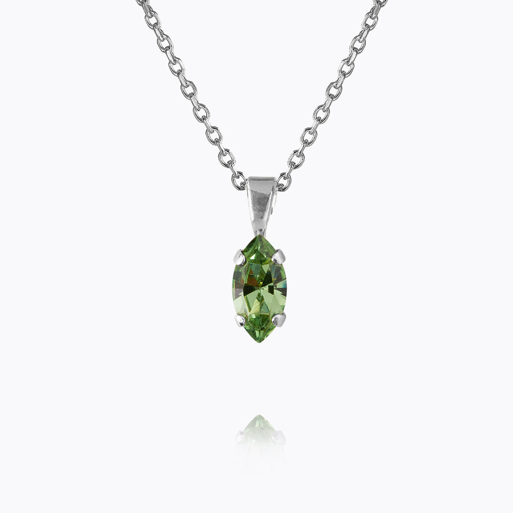 Caroline Svedbom - Petite Navette Necklace Peridot Rhodium