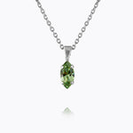 Caroline Svedbom - Petite Navette Necklace Peridot Rhodium