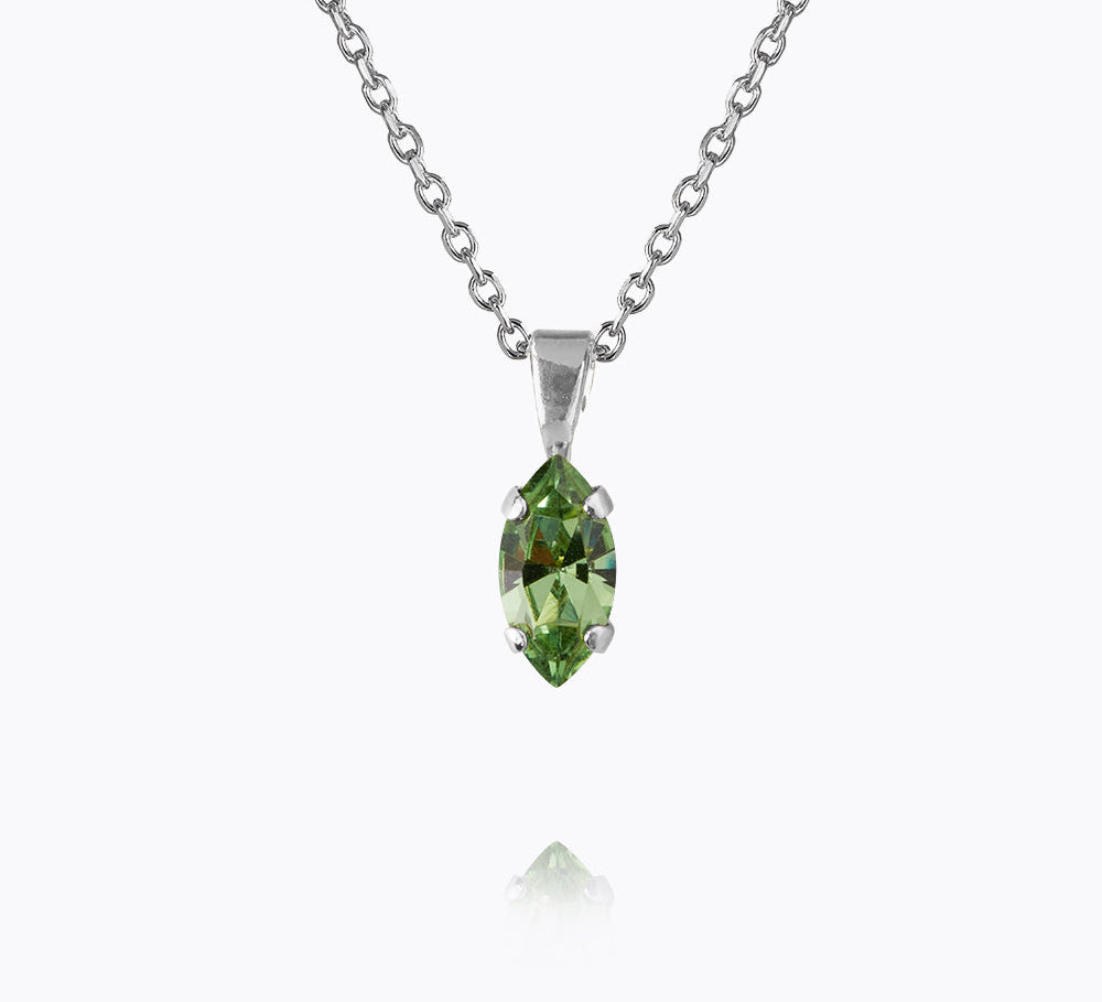 Caroline Svedbom - Petite Navette Necklace Peridot Rhodium