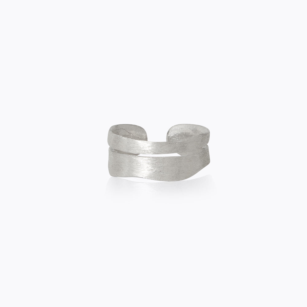 Caroline Svedbom - Blacked Lined Ring Rhodium Rhodium Medium