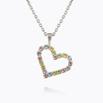 Caroline Svedbom - Mini Sweetheart Necklace Pastel Combo Rhodium