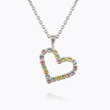 Caroline Svedbom - Mini Sweetheart Necklace Pastel Combo Rhodium