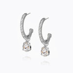 Caroline Svedbom - Tracy Loop Earrings Crystal Rhodium
