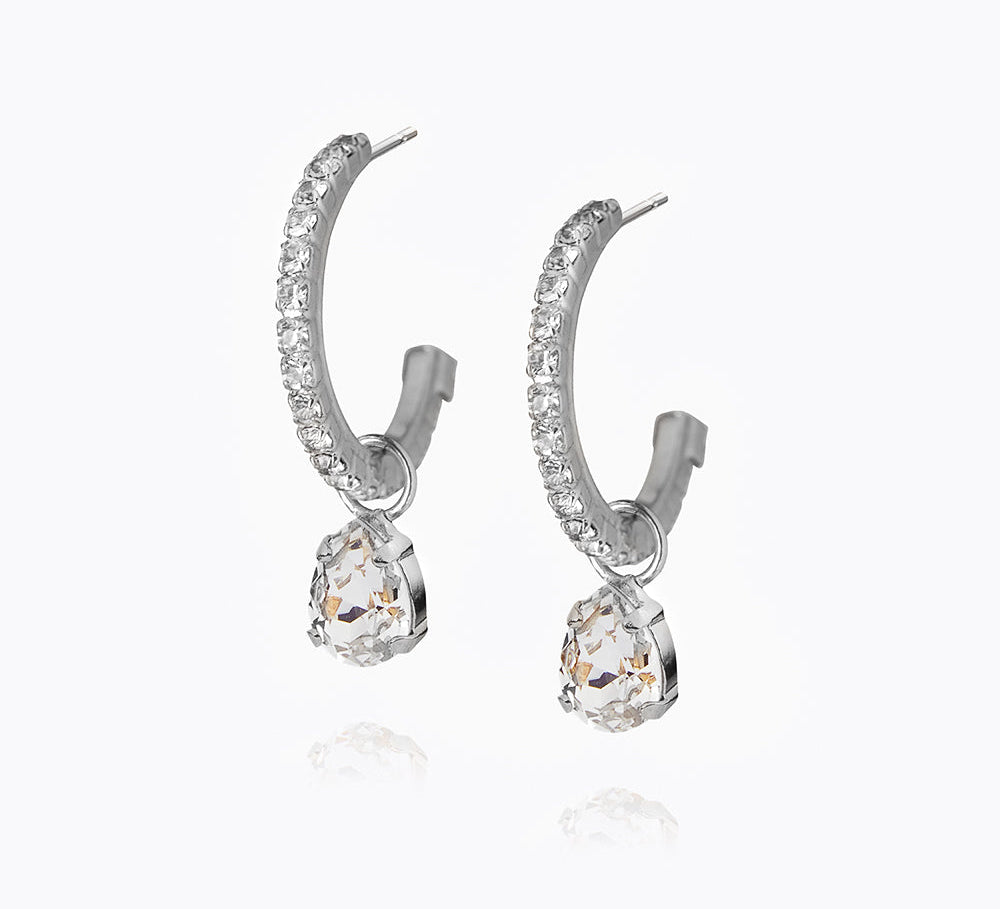 Caroline Svedbom - Tracy Loop Earrings Crystal Rhodium