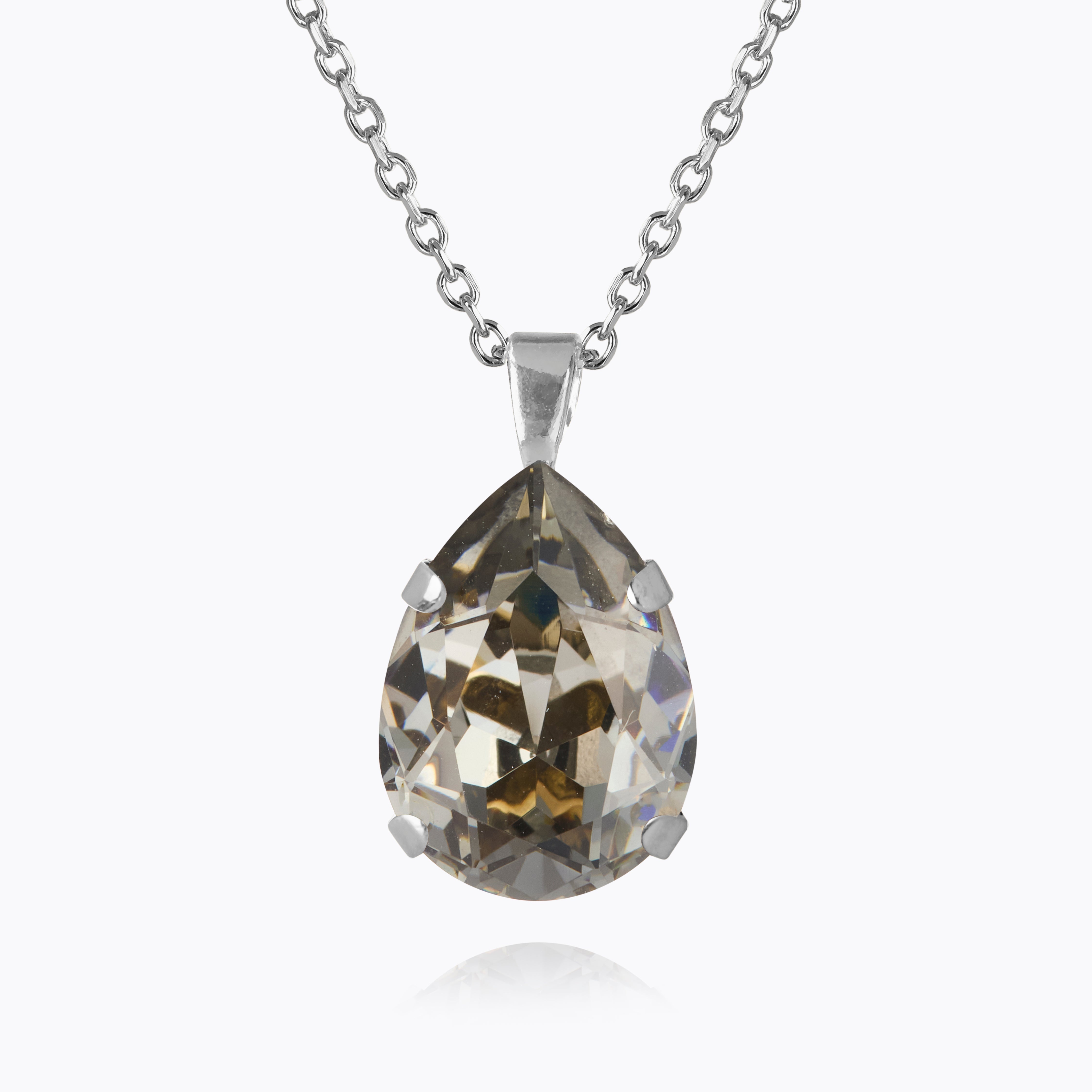 Caroline Svedbom - Mini Drop Necklace Black Diamond Rhodium