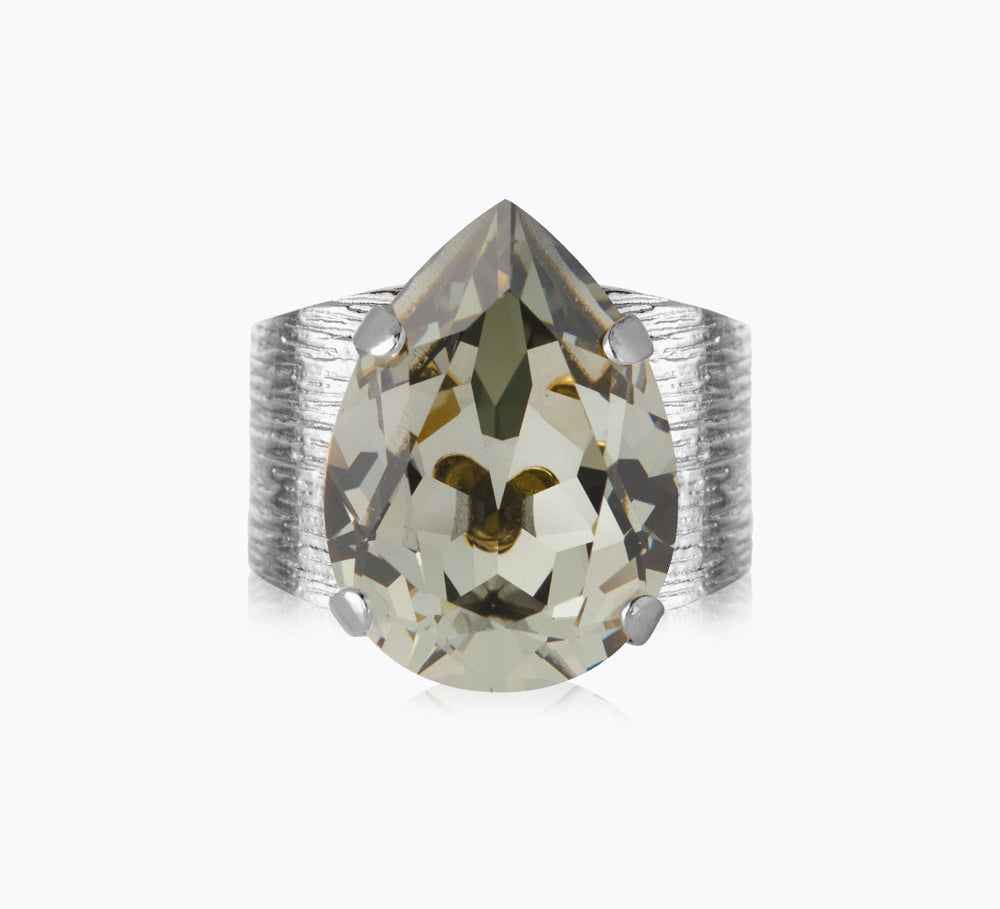 Caroline Svedbom - Classic Drop Ring Black Diamond Rhodium