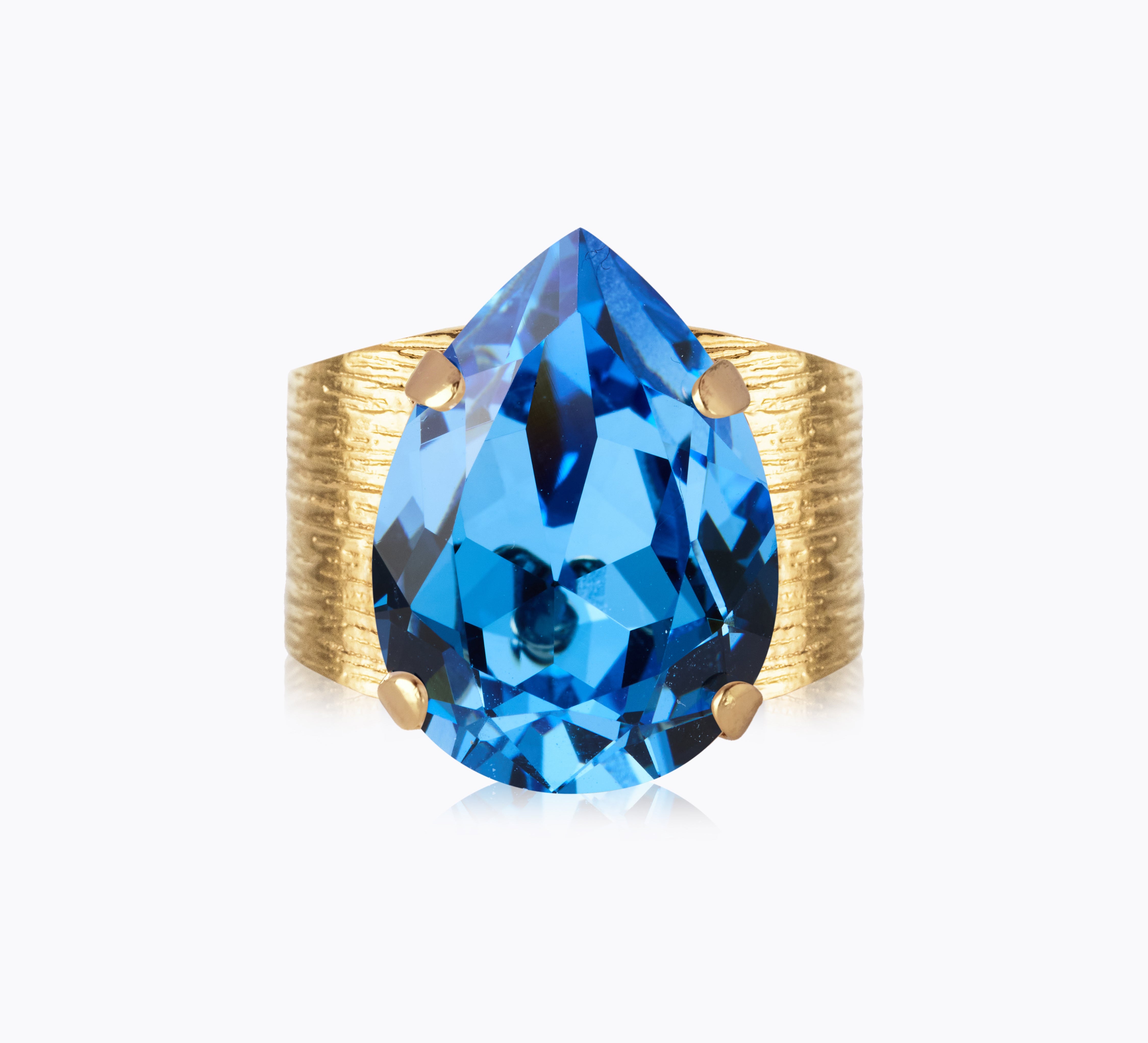 Caroline Svedbom - Classic Drop Ring Recreated Iceblue Gold