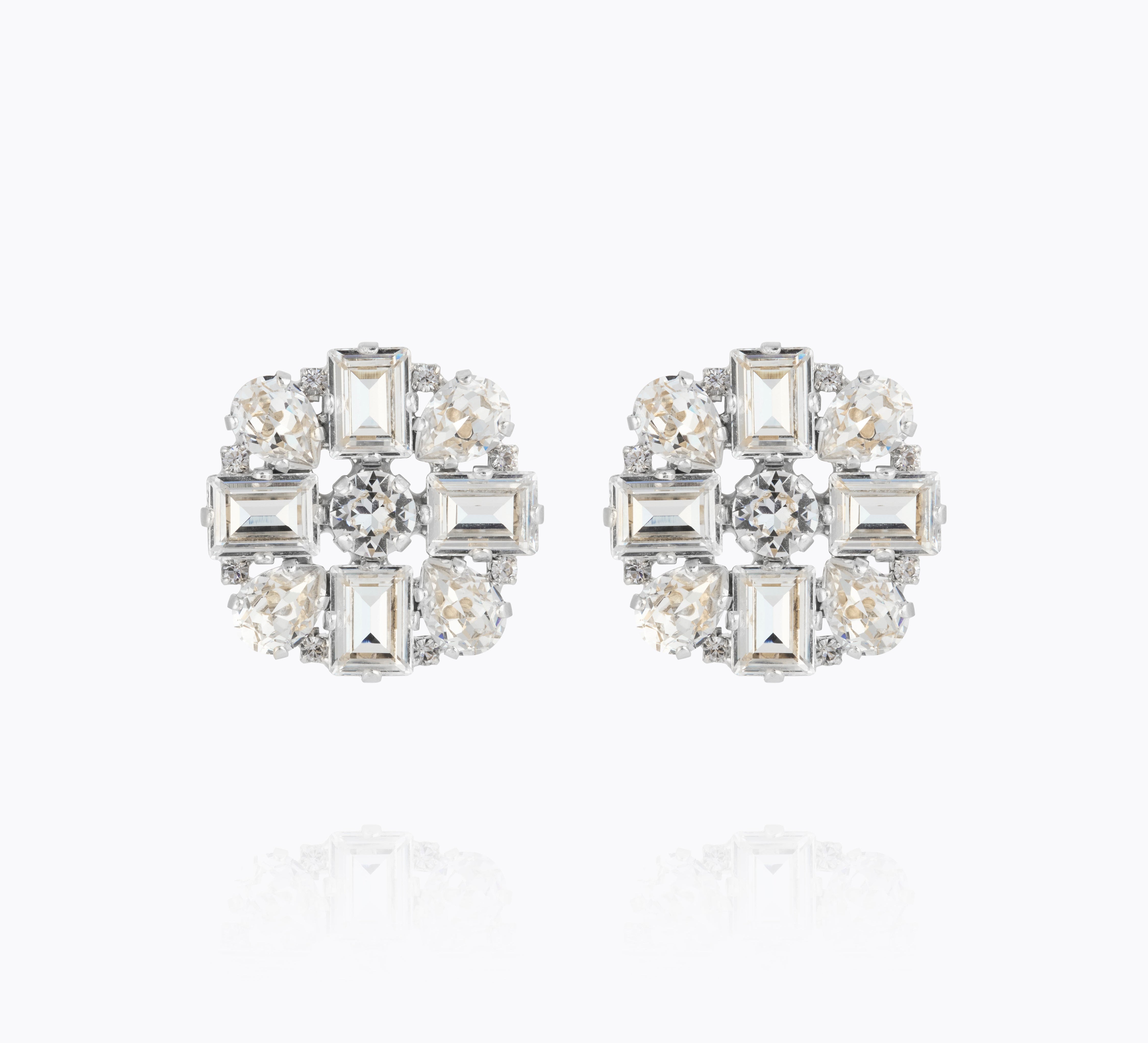 Caroline Svedbom - Diora Statement Earrings Crystal Rhodium