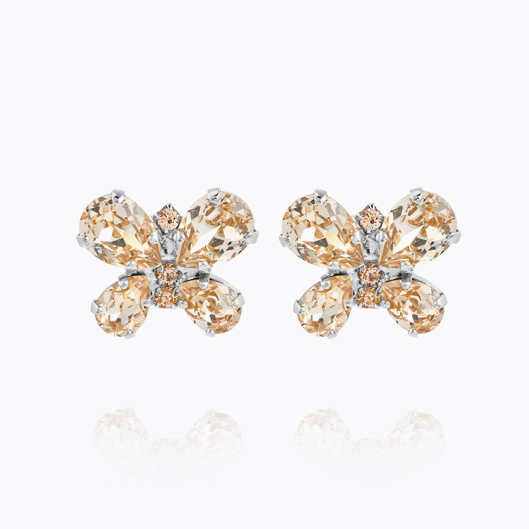 Caroline Svedbom - Butterfly Stud Earrings Silk Rhodium