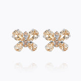 Caroline Svedbom - Butterfly Stud Earrings Silk Rhodium