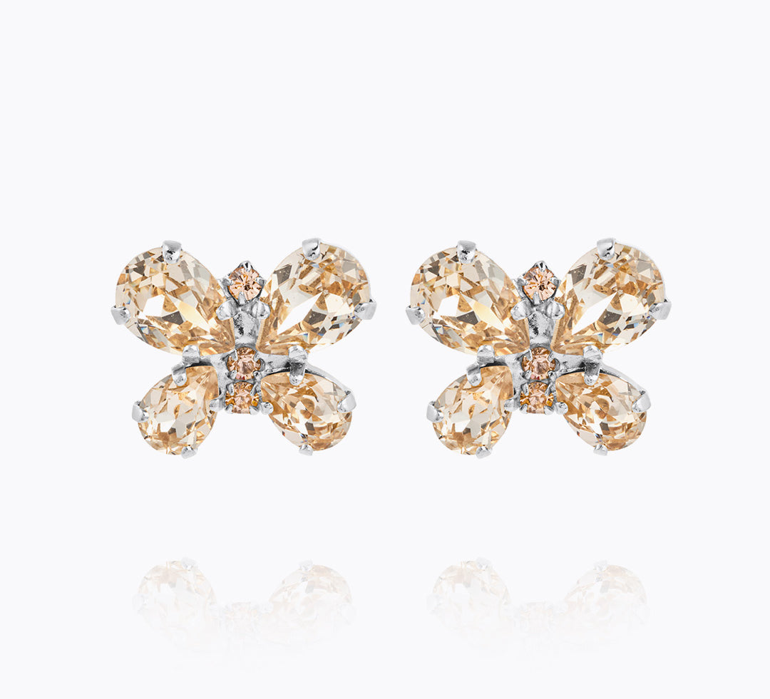 Caroline Svedbom - Butterfly Stud Earrings Silk Rhodium