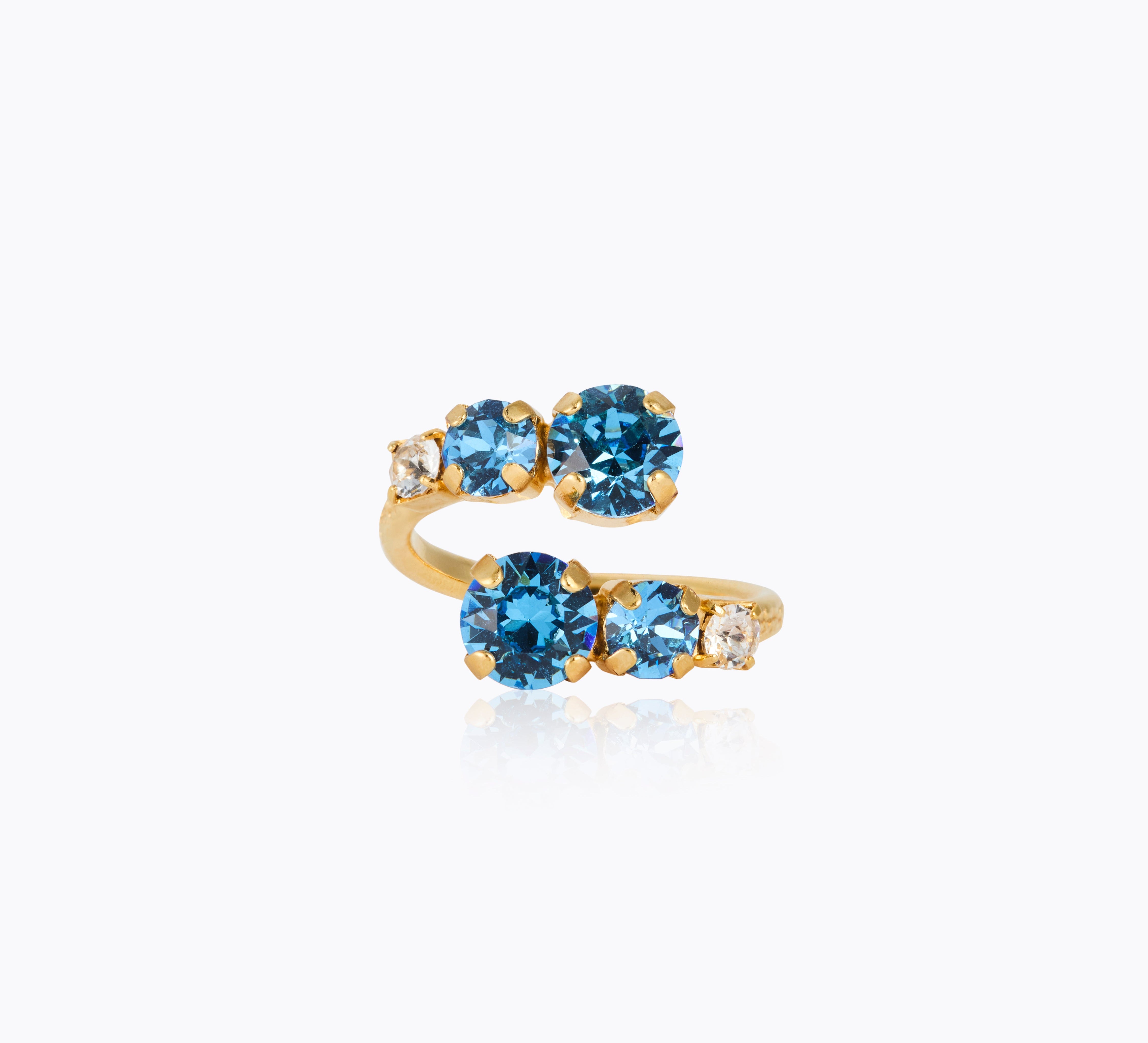 Caroline Svedbom - Halo Ring Recreated Iceblue Gold