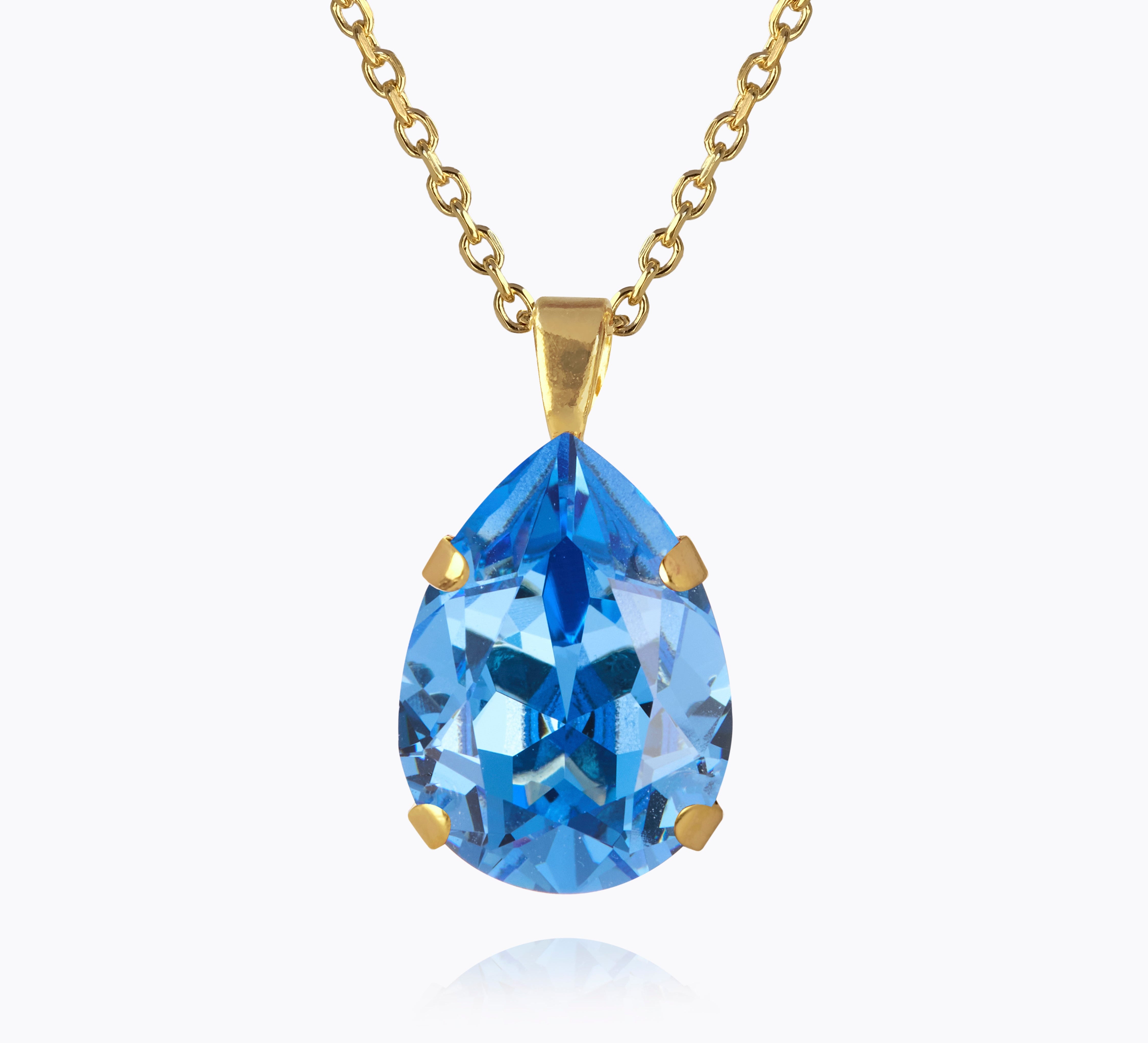 Caroline Svedbom - Mini Drop Necklace Recreated Iceblue Gold