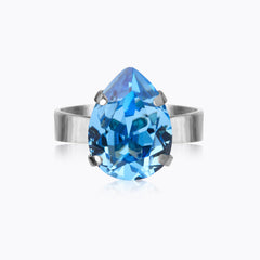 Caroline Svedbom - Mini Drop Ring Recreated Iceblue Rhodium
