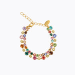 Caroline Svedbom - Mini Pomona Bracelet Rainbow Combo Gold