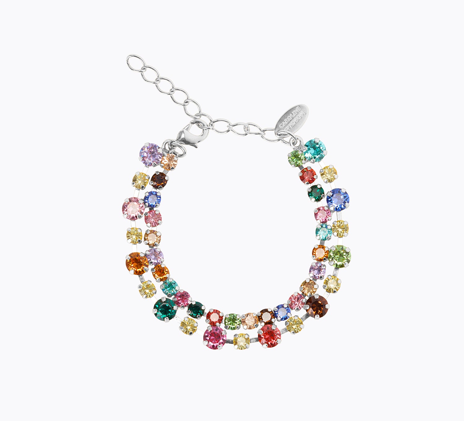Caroline Svedbom - Mini Pomona Bracelet Rainbow Combo Rhodium