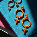 Alexandra Statement Earrings / Orange Glow Delite