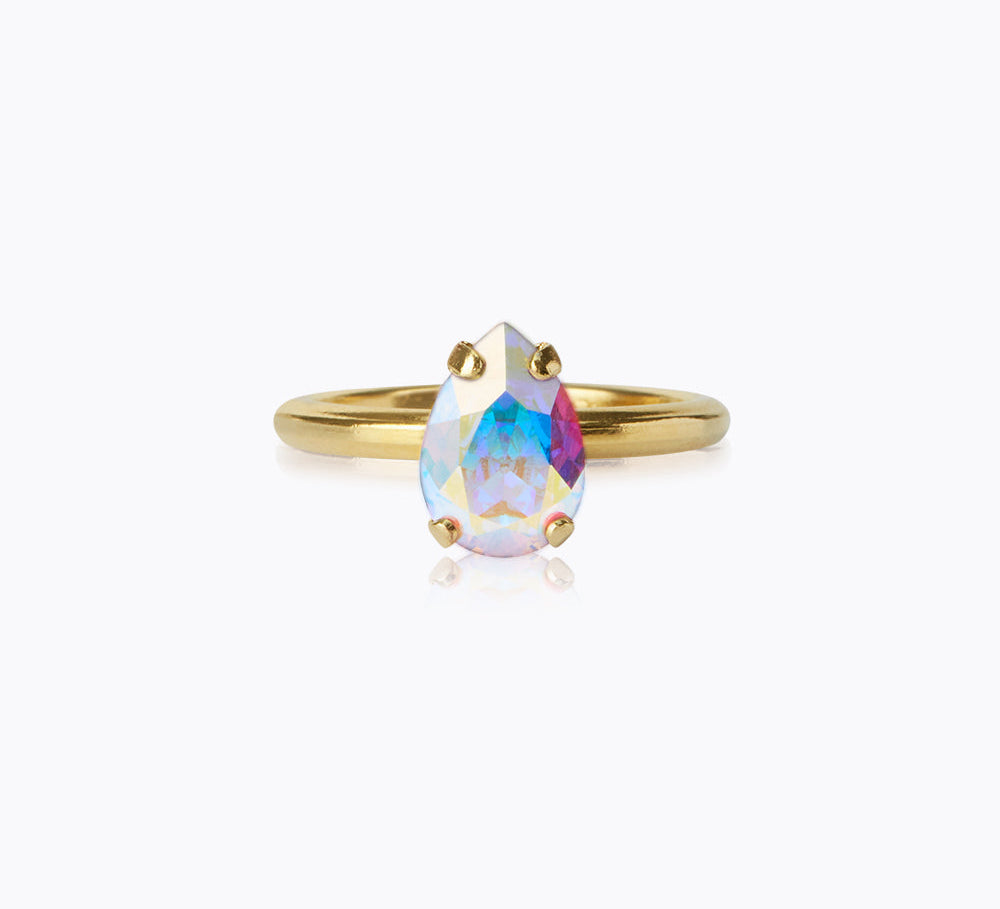 Caroline Svedbom - Petite Drop Ring Aurore Boreale Ab Gold