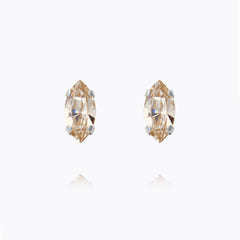 Caroline Svedbom - Petite Navette Earrings Light Silk Rhodium