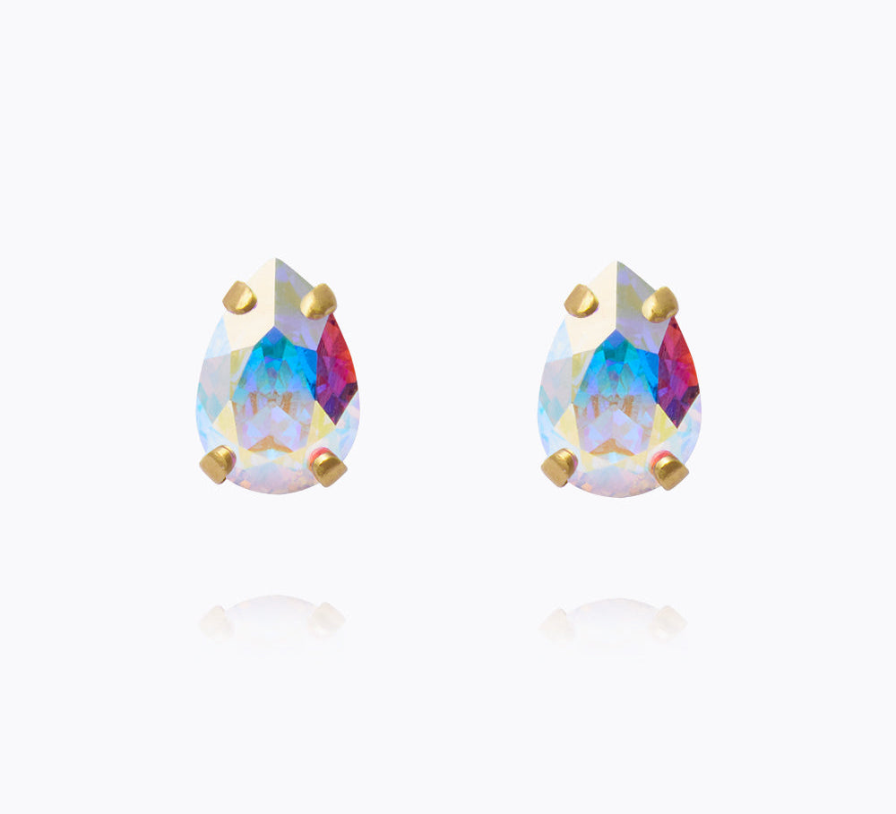 Caroline Svedbom - Petite Drop Stud Earrings Aurore Boreale Ab Gold