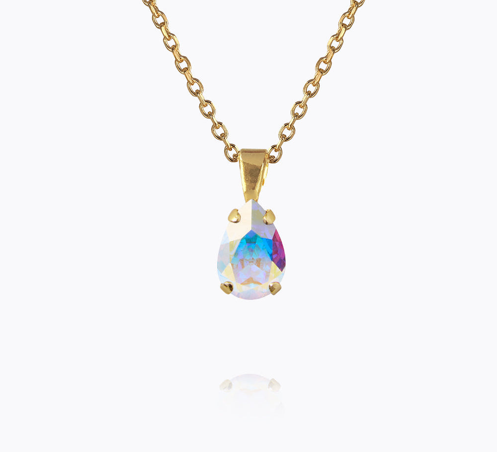 Caroline Svedbom - Petite Drop Necklace Aurore Boreale Ab Gold