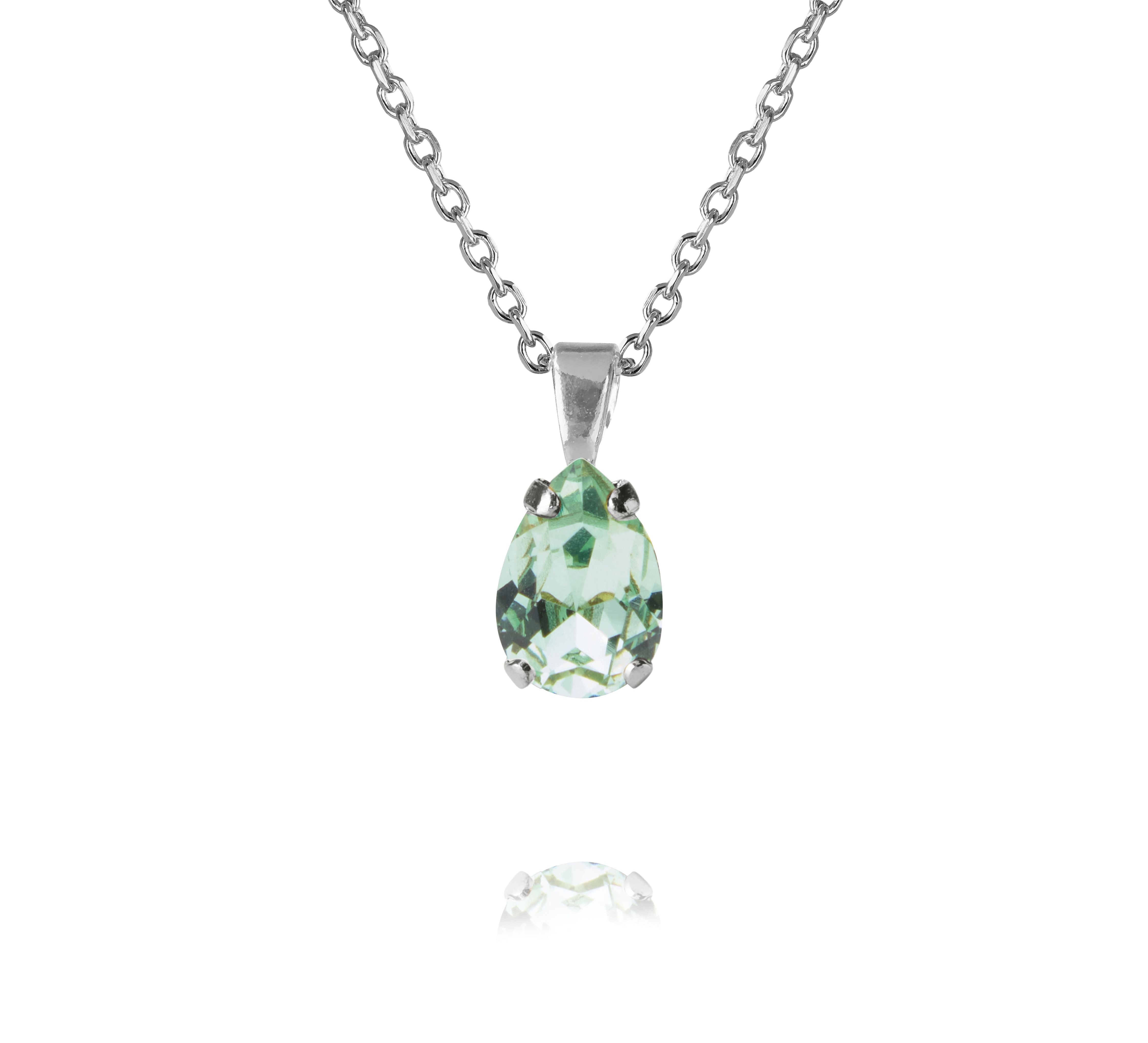 Caroline Svedbom - Petite Drop Necklace Chrysolite Rhodium