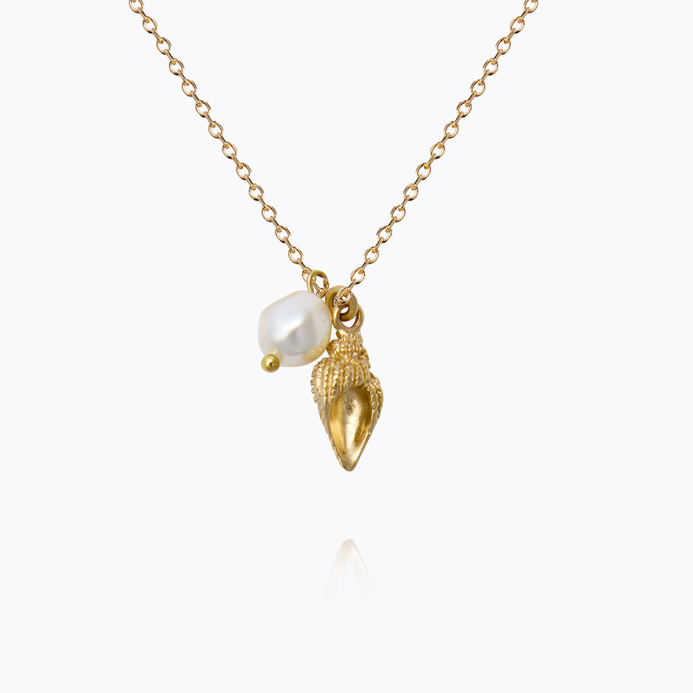 Caroline Svedbom - Shell Pearl Necklace Gold Gold