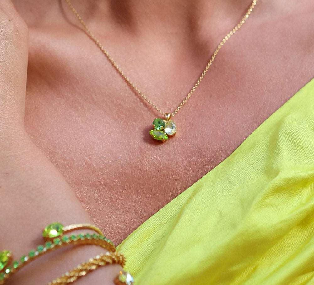 Ana Necklace / Lime Combo