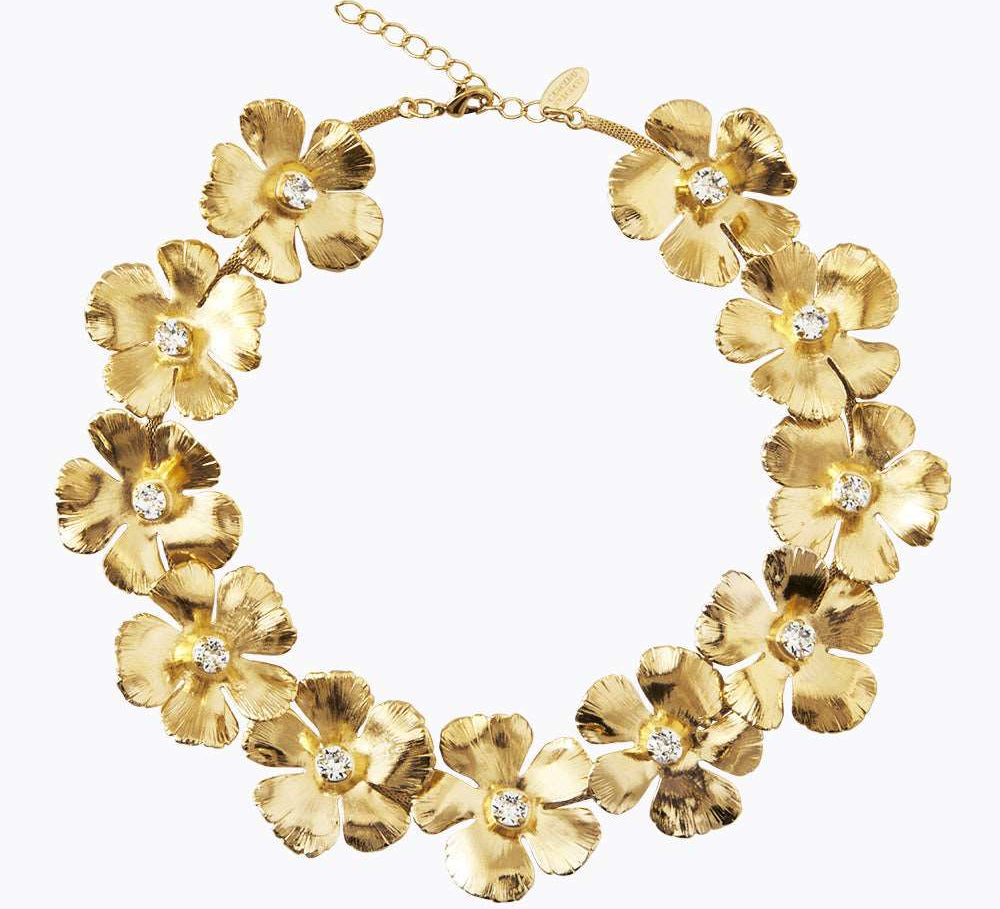 Caroline Svedbom - Anemone Grande Necklace Crystal Gold