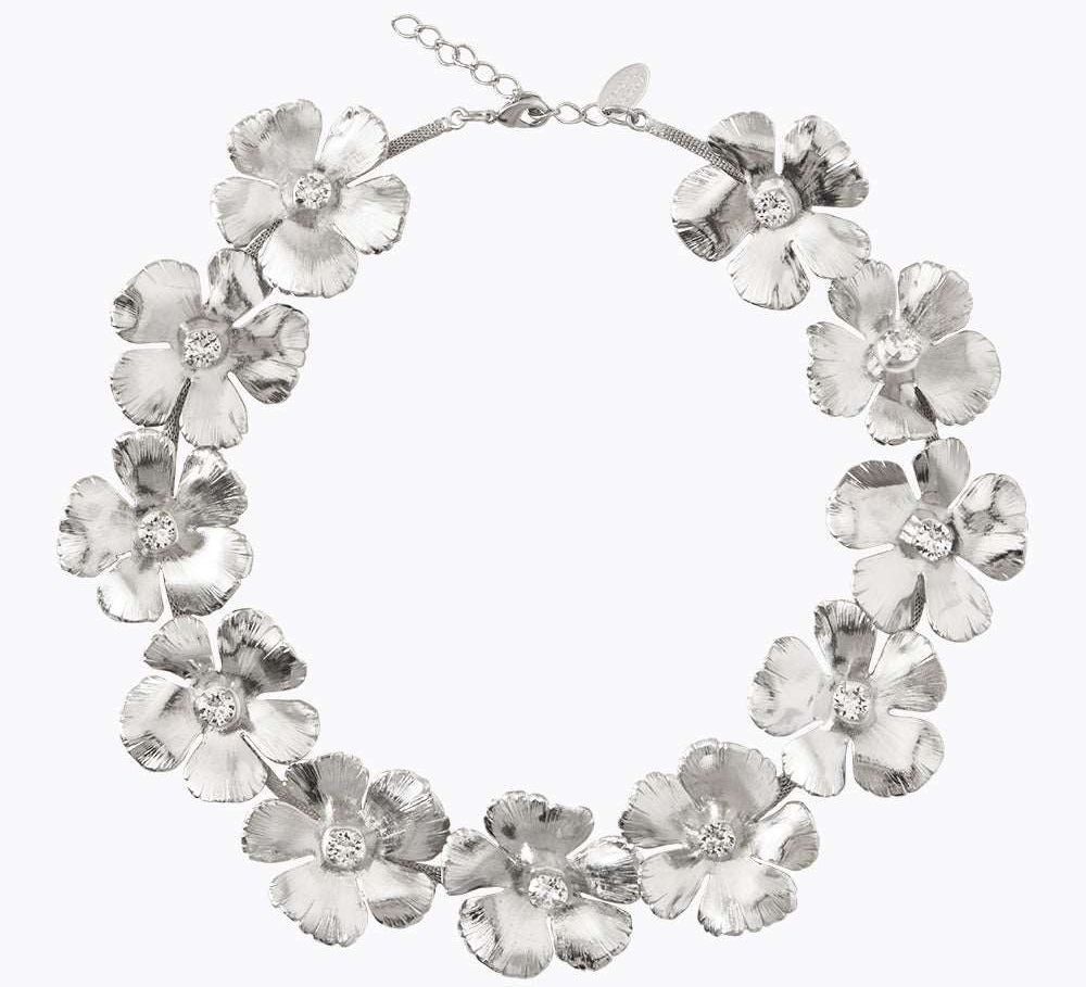 Caroline Svedbom - Anemone Grande Necklace Crystal Rhodium