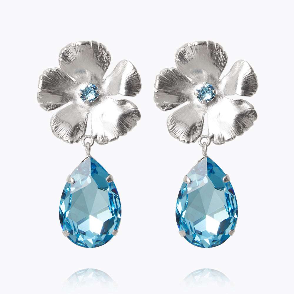 Caroline Svedbom - Anemone Perfect Earrings Aquamarine Rhodium