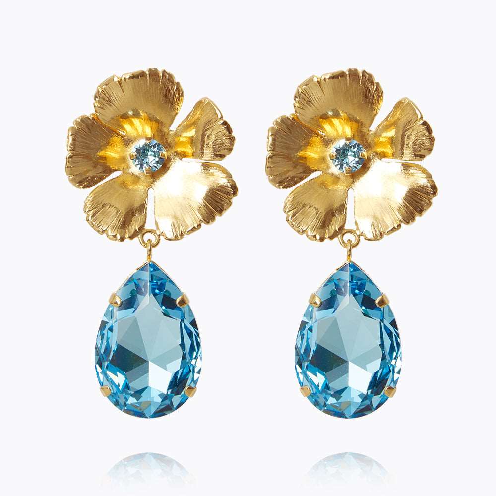 Caroline Svedbom - Anemone Perfect Earrings Aquamarine Gold