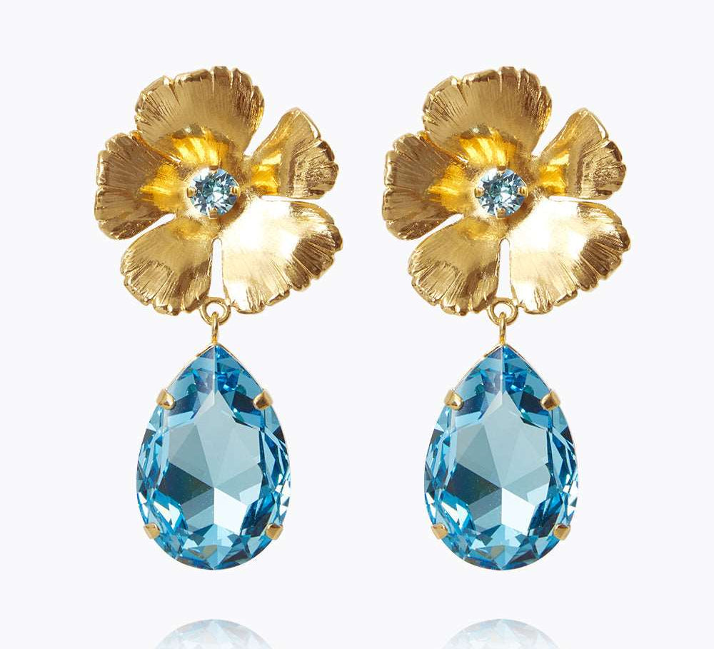 Caroline Svedbom - Anemone Perfect Earrings Aquamarine Gold